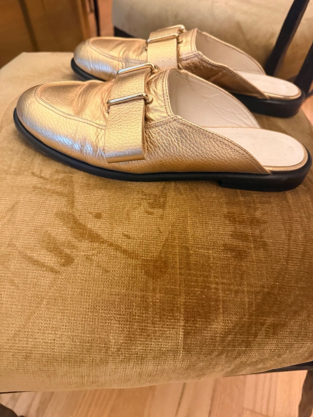 TIBI Gold Metallic Morris Slipper / Loafer Mules 38.5 / 39 EU - Picture 5 of 6